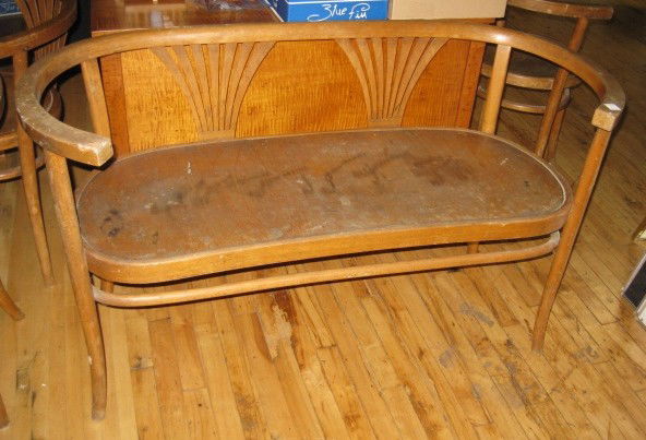 Thonet bentwood salon suite: Thonet bentwood salon suite- settee and 3 chairs, as is condition.