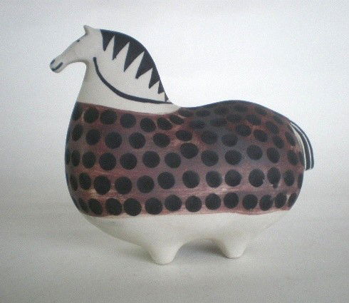 Stig Lindberg ceramic figurine: Stig Lindberg ceramic figurine- in the form of a horse, signed Stig. 5 1/2''h