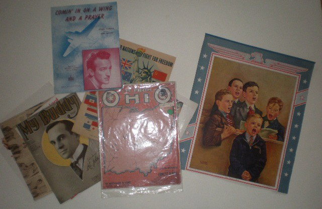Lot of vintage paper: Lot of vintage paper- 3 WW posers and 4 sheet music's.
