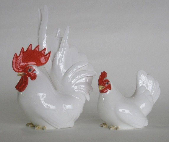 Pair of Noritake porcelain rooster: Pair of Noritake porcelain rooster.