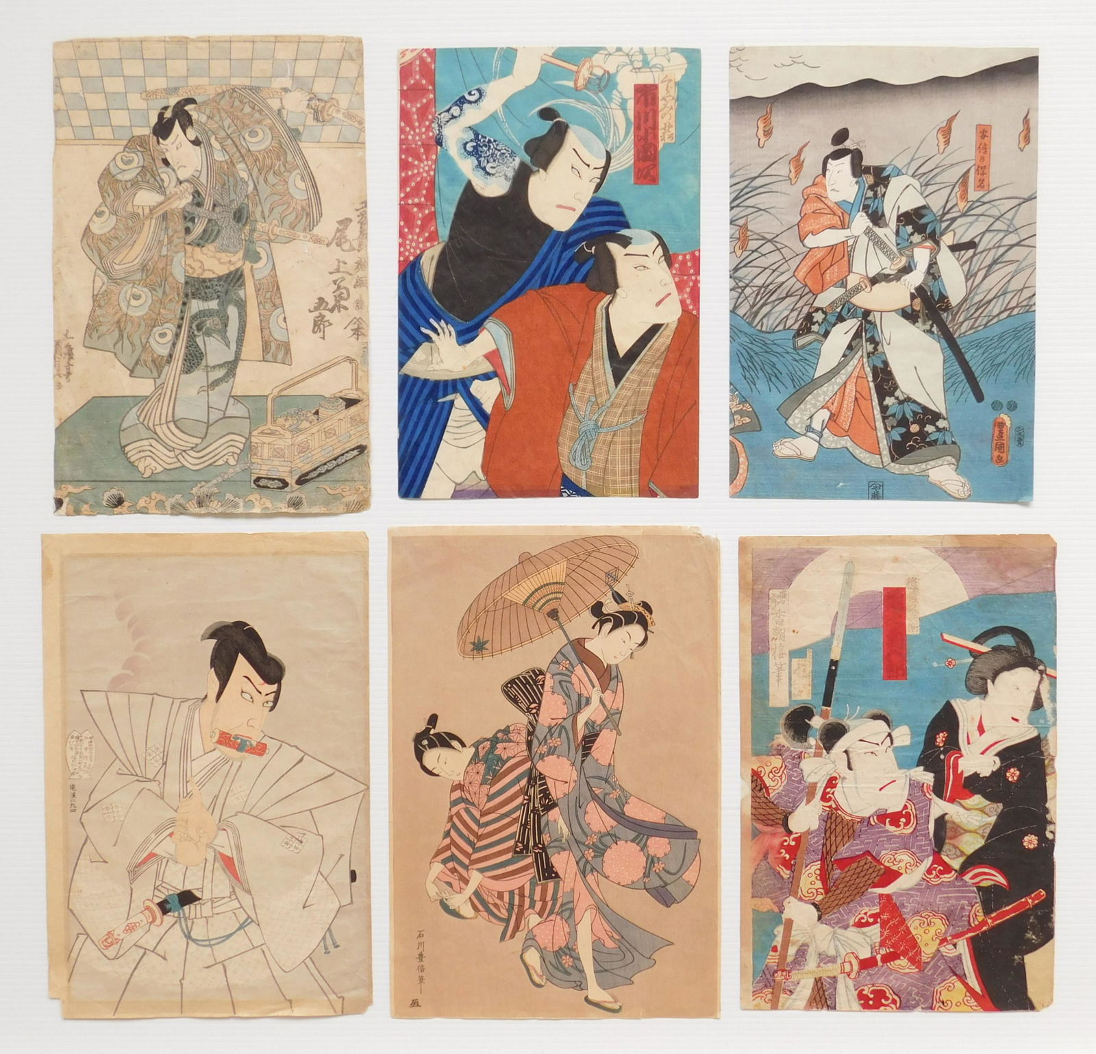 6 Japanese School woodblocks (1 of 7)