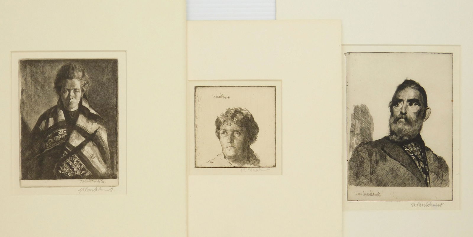 3 Gerald Brockhurst etchings (1 of 13)