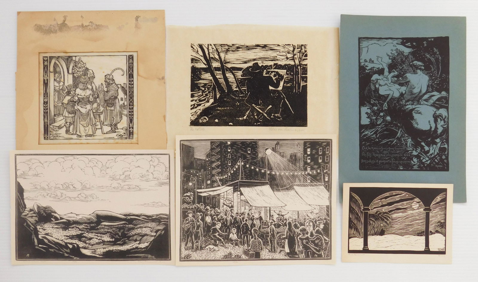 6 woodblock prints (1 of 7)