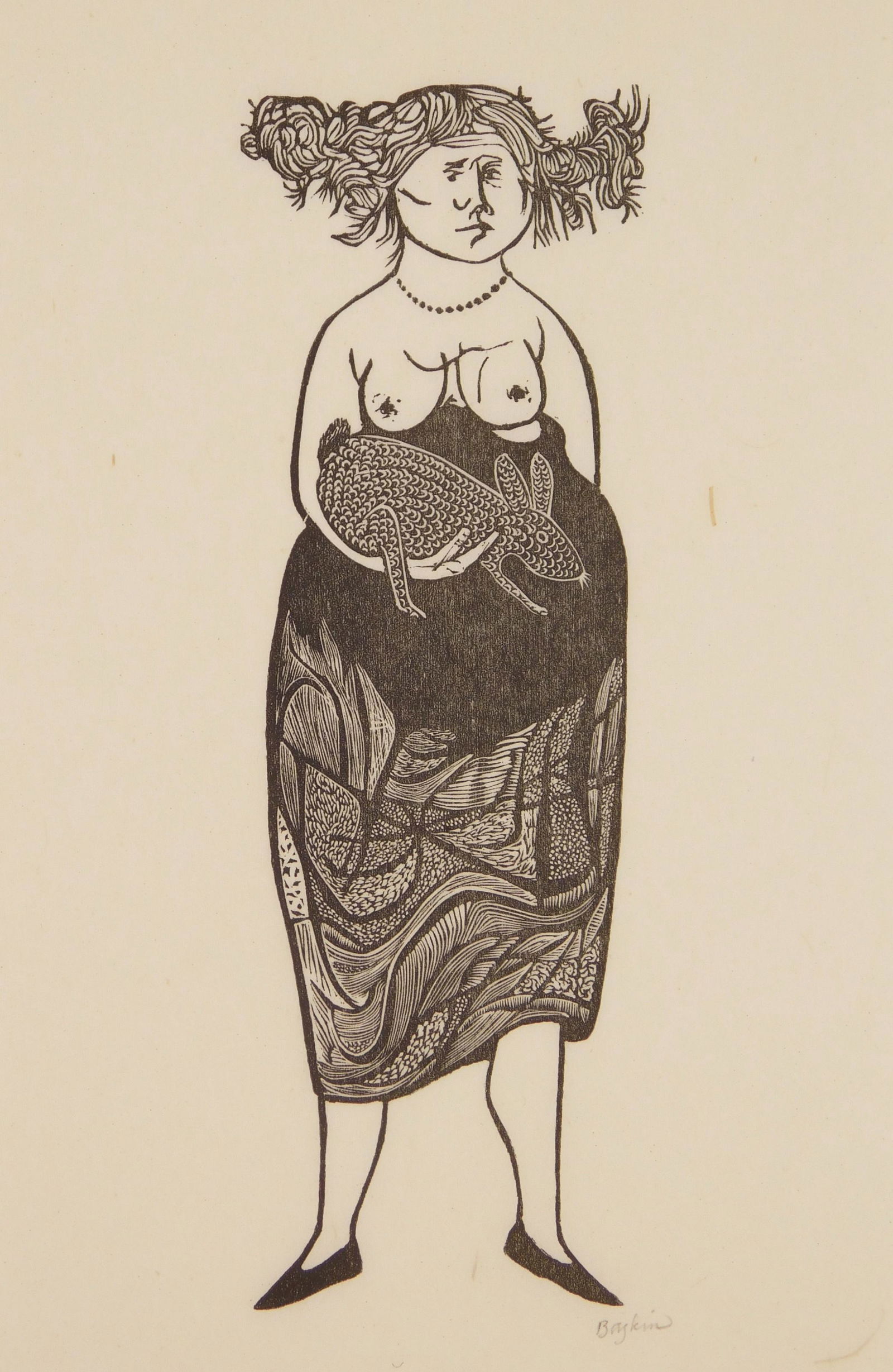 Leonard Baskin wood engraving (1 of 4)