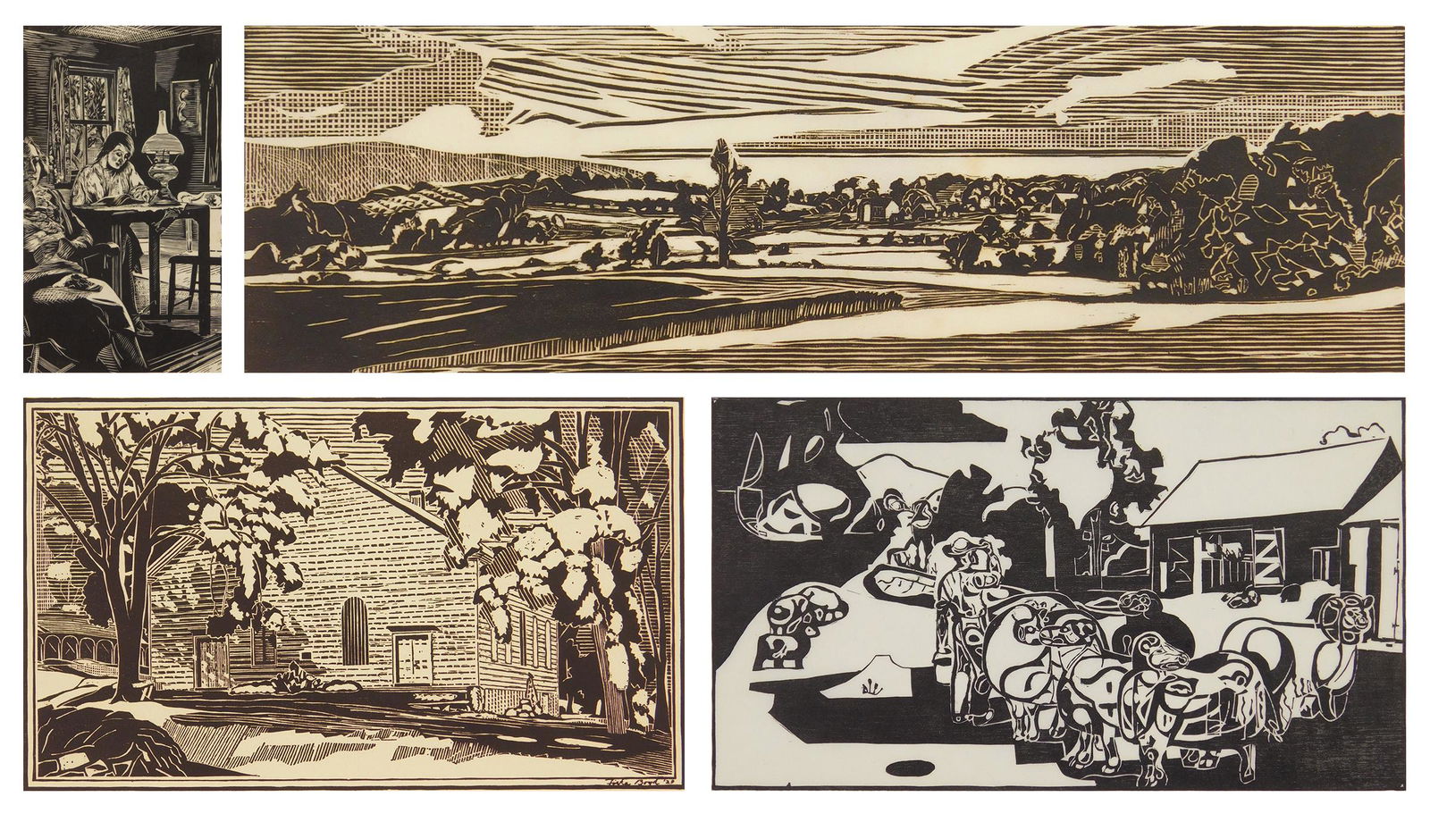 4 Fiske Boyd woodcuts (1 of 11)