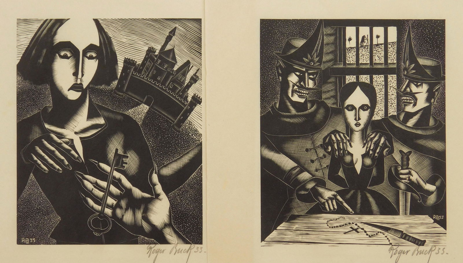 2 Roger Buck wood engravings (1 of 6)