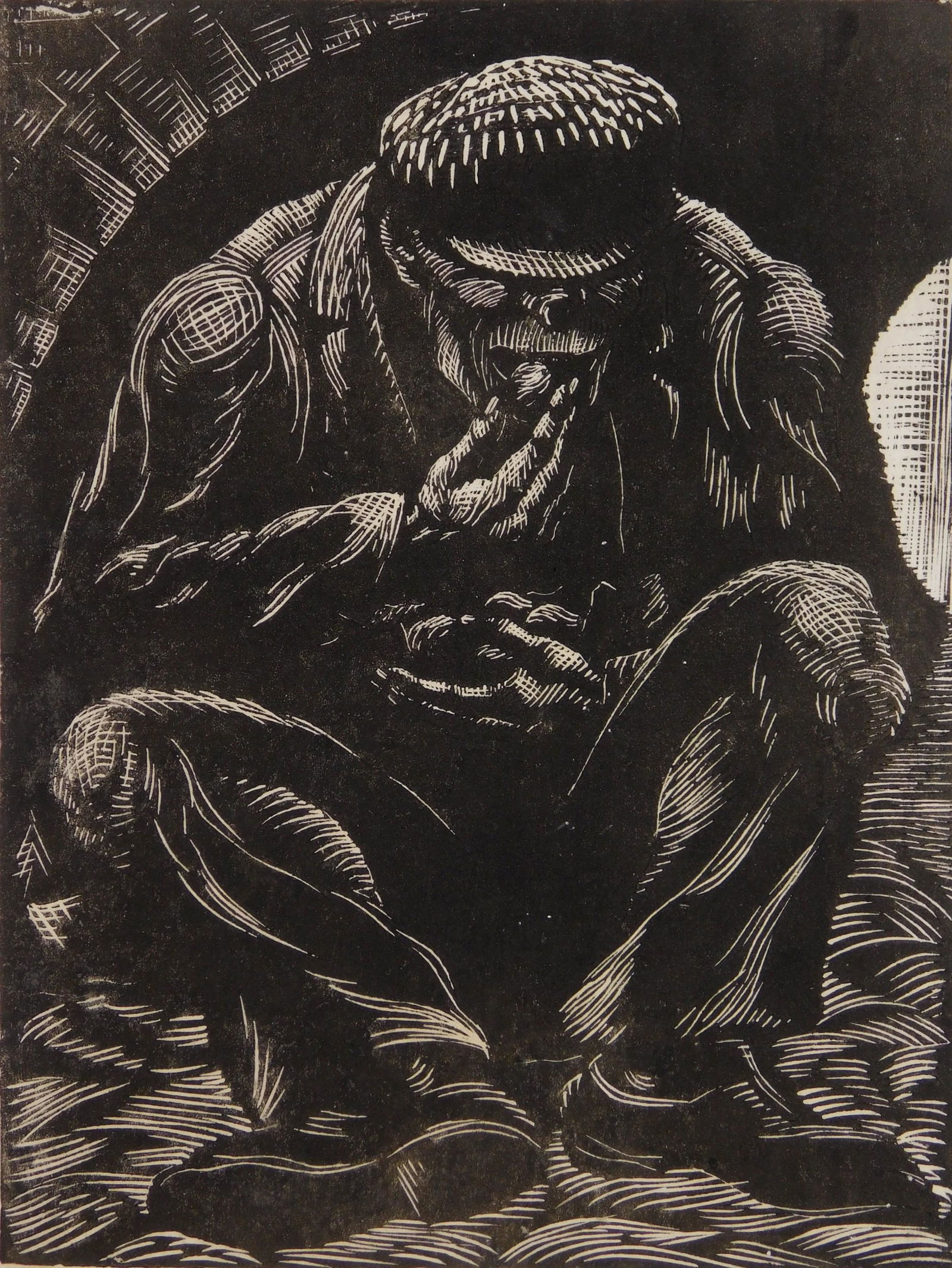 Isaac Friedlander woodcut (1 of 4)