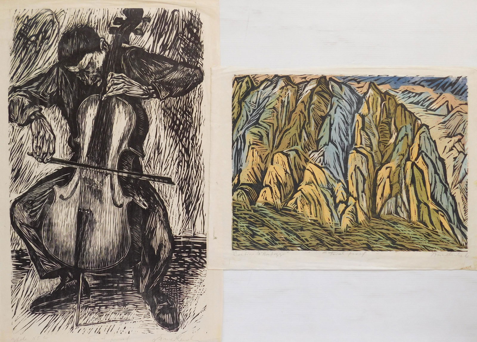 2 Isaac Friedlander woodcuts (1 of 6)