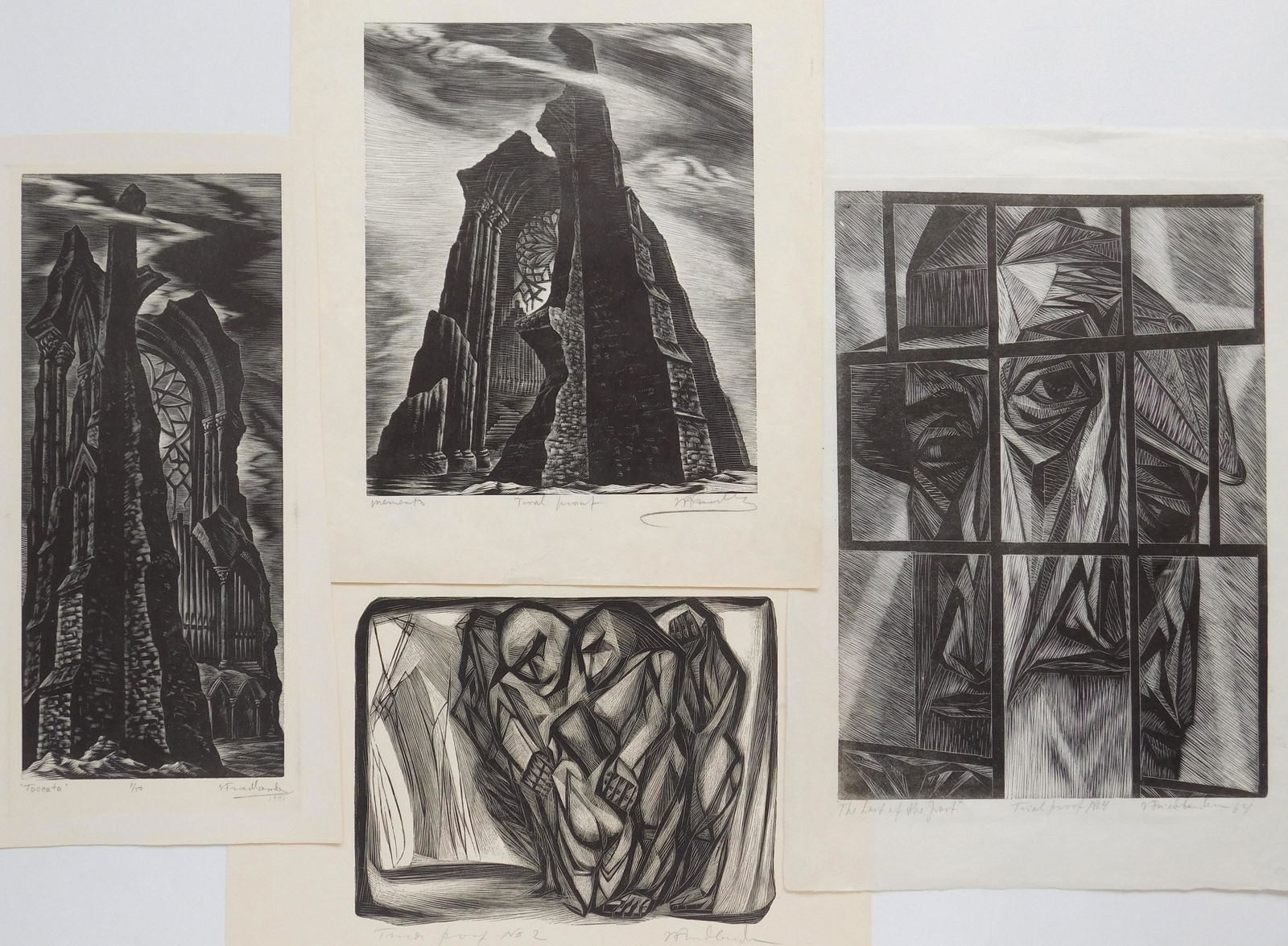 4 Isaac Friedlander woodcuts (1 of 7)