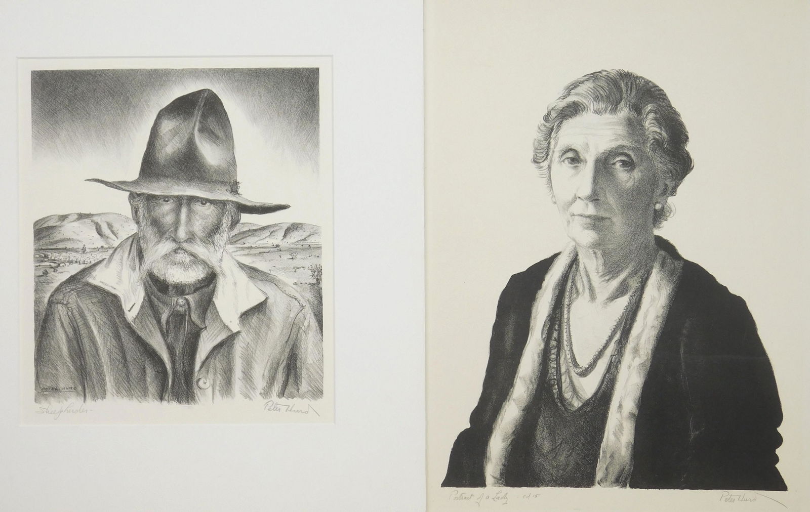 2 Peter Hurd lithographs (1 of 7)