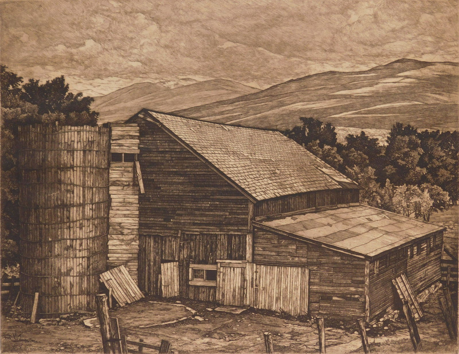 Luigi Lucioni etching (1 of 4)