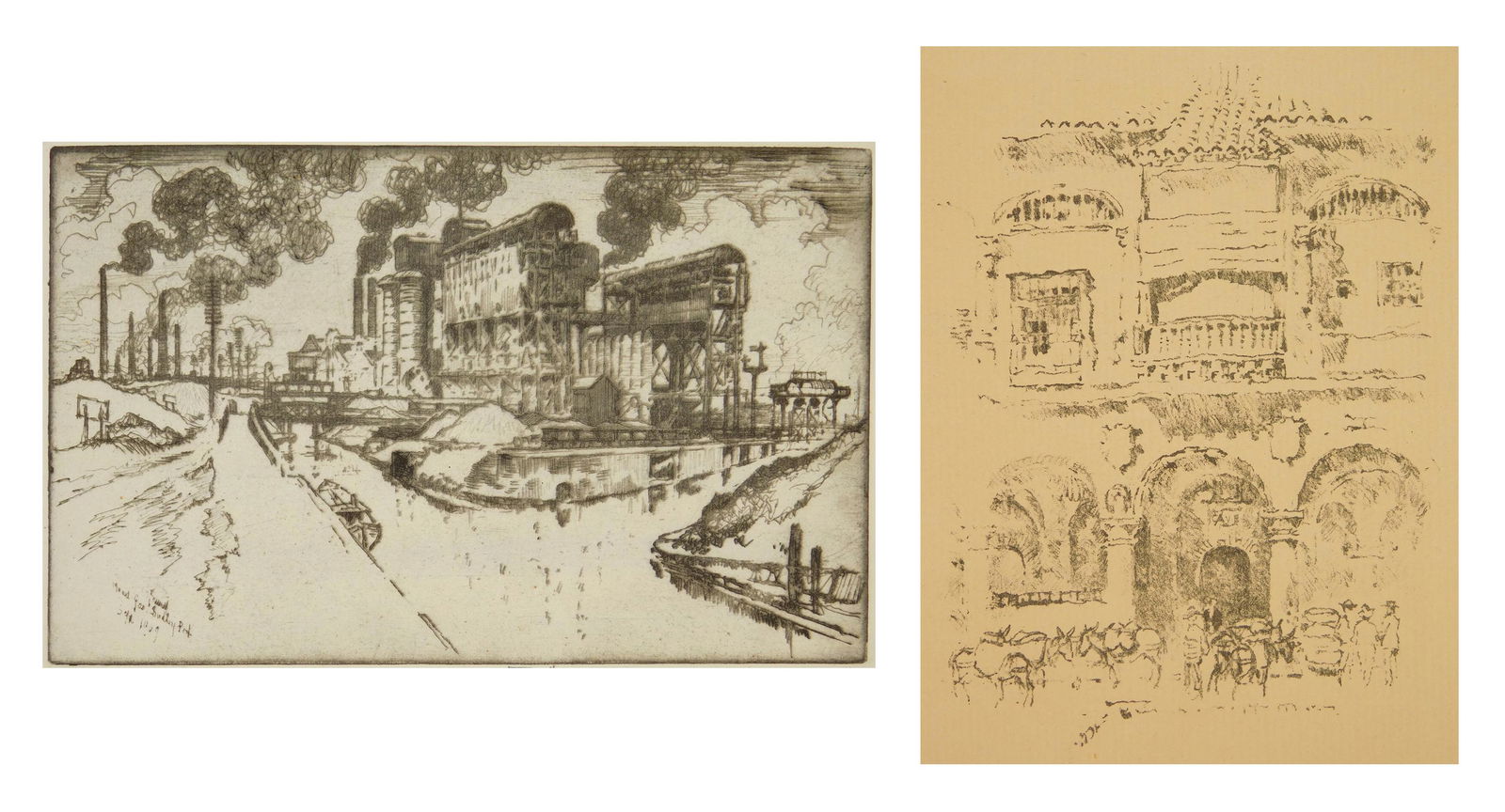 2 Joseph Pennell prints (1 of 8)