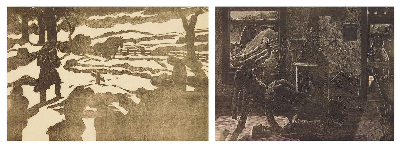 2 Frank Utpatel woodblocks (1 of 7)