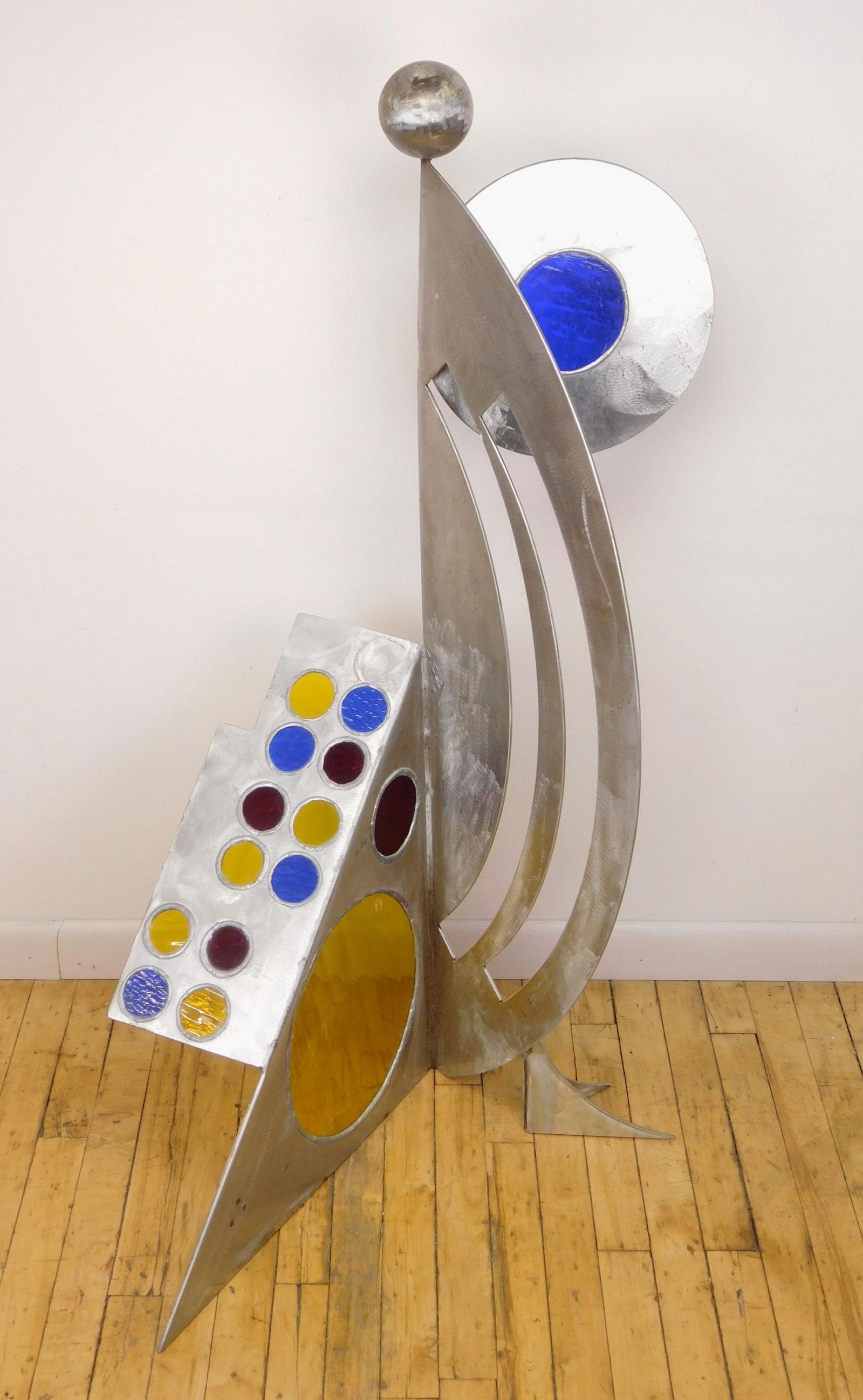 Fred Schmidt stainless steel sculpture: Fred Schmidt (1936-2001) Untitled stainless steel sculpture. 46 x 30 x 12''