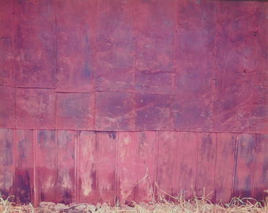 William Christenberry photograph: William Christenberry (American 1936-2016) ''Red Wall, Newbern, AL'' Type C print on Ektapro paper,1987, signed, titled and dated in ink verso, matted and framed. 20 x 24'' Provenance: Private collec