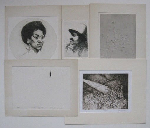Sigmund Abeles etching and 4 AAA publications: Sigmund Abeles- Portrait of A Girl- etching, signed and numbered in pencil; together with 4 AAA publications including Michael Biddle- ''Cheetah''; Thomas Cornell- ''Revolutionary Profile''; David Sha