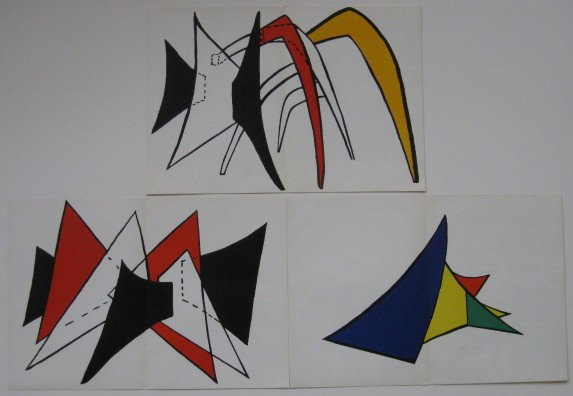 Alexander Calder 3 lithographs: Alexander Calder- Composition- 3 lithographs in colors (double pages), ca. 1975, very good condition. 15 x 22''ea.