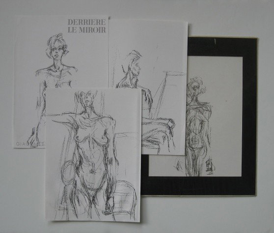 Alberto Giacometti 4 lithographs: Alberto Giacometti- ''Nude'' (Lust 148, 151, 154 and 161)- 4 lithographs, 1961, one published as cover of ''Derriere Le Miroir'', very good condition. 15 x 11''ea.