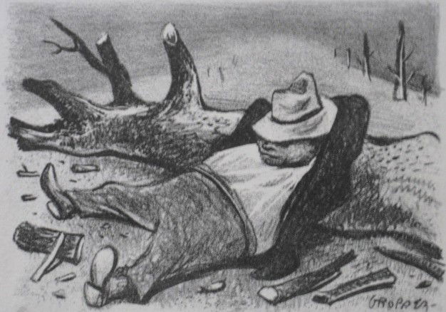 William Gropper lithograph: William Gropper- At Rest- lithograph, 1948, signed in pencil, AAA edition. 4 3/4 x 3 1/4''