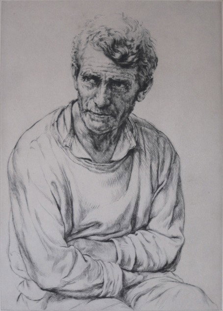Arthur W. Heintzelman drypoint: Arthur W. Heintzelman- ''Lancaster County Farmer''- drypoint, 1945, signed in pencil, edition of 250, published for the Society of Print Connoisseurs, Alexandria, Virginia, mat burn, some foxing above