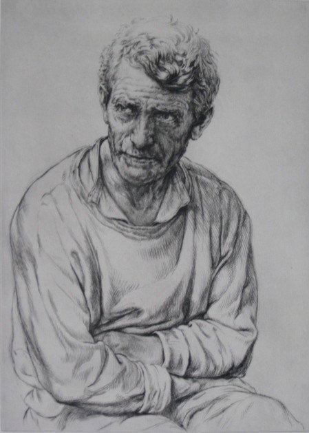 Arthur W. Heintzelman drypoint: Arthur W. Heintzelman- ''Lancaster County Farmer''- drypoint, 1945, signed in pencil, edition of 500, one of his best plates, done for The Society of Print Connoisseurs, slight age toning, a small tap