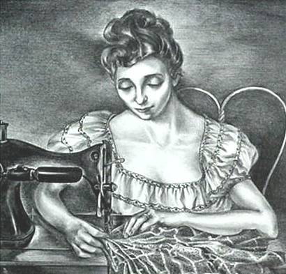 Nathan Margolis lithograph: Nathan Margolis- ''Vogue Says''- lithograph, 1945, signed and titled in pencil, AAA edition of 250, very good condition. 10 3/4 x 11 1/4''