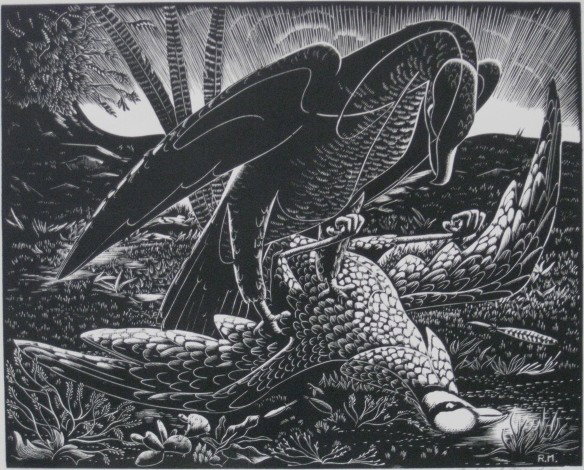Roderick Mead wood engraving: Roderick Mead- ''Vulture''- wood engraving, signed and numbered 109/250 in pencil, very good condition. 8 x 10''