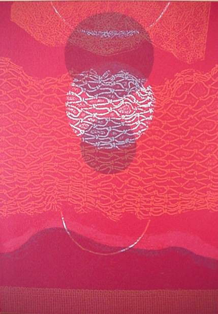 Gabor Peterdi 6 etchings: Gabor Peterdi- ''Hawaii''; ''Maui''; ''The Reef''; ''Red Eclipse II''; ''Mauna Loa II''; and ''Blue Surf'' (Johnson 277-282)- 6 etchings in colors, 1969, each signed, dated and numbered in pencil, edi