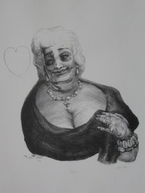 Stuyvesant Van Veen lithograph: Stuyvesant Van Veen- ''Queen of Hearts''- lithograph, 1968, signed and numbered 52/250 in pencil, AAA edition, very good condition. 8 x 8 1/2''