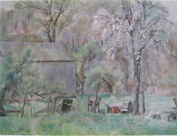 Henriette Wyeth collotype: Henriette Wyeth- ''Brandywine Farm''- collotype. 18 1/2 x 24 1/2''