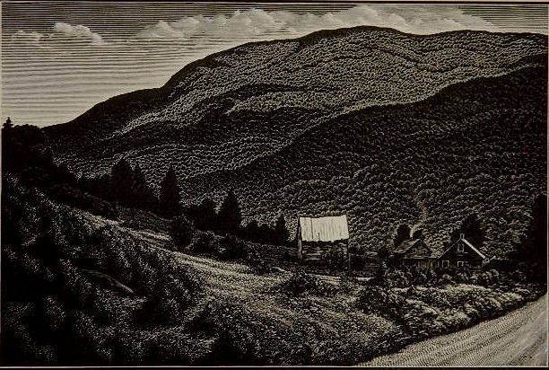 Asa Cheffetz wood engraving: Asa Cheffetz- ''In Deep Vermont'' (Springfield 81)- wood engraving, 1947, signed, titled and annotated 'imp' in pencil, a rich impression on off-white wove paper, AAA edition of 250. 5 7/8 x 8 7/8'' P