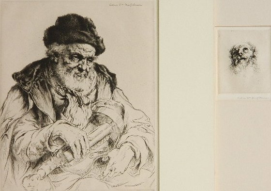 Arthur W. Heintzelman 2 etchings: Arthur W. Heintzelman- ''Edouard, Musicien Montmartrois'' (Smith 85); ''Etude de Tete (no.2)'' (S. 91)- 2 etchings, 1923, both signed in pencil, both editions of 100 each, 'Edouard' slightly light str