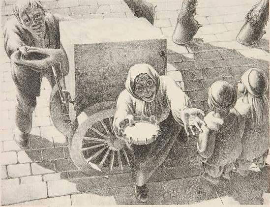 Kyra Markham lithograph: Kyra Markham- ''Penny, Lady?''- lithograph, 1936, signed, titled, dated and annotated 'Ed. 50' in pencil, very good condition. 9 3/4 x 12 3/4''