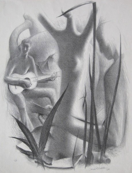 John Mc Clellan lithograph: John Mc Clellan- Untitled- lithograph, 1961, signed and dated in pencil, edition of 34, very good condition. 17 x 13''