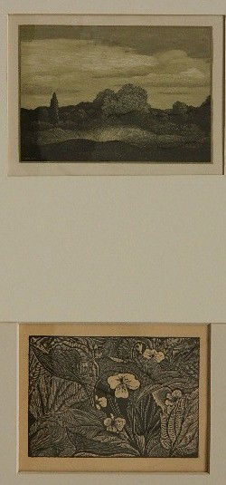 Thomas W. Nason 2 wood engravings: Thomas W. Nason- ''Connecticut Pastoral'' (Boston Public Library 198)) and ''The Yellow Violet'' (BPL 398)- 2 wood engravings, 1936 and 1947, very good condition. 'Yellow Violet' was an illustration f