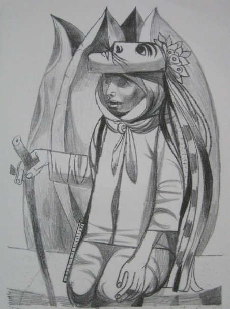 Anton Refregier lithograph: Anton Refregier- ''Boy with Mask''- lithograph, 1968, signed, titled and numbered 75/250 in pencil, AAA publication, very good condition. 14 1/2 x 10''