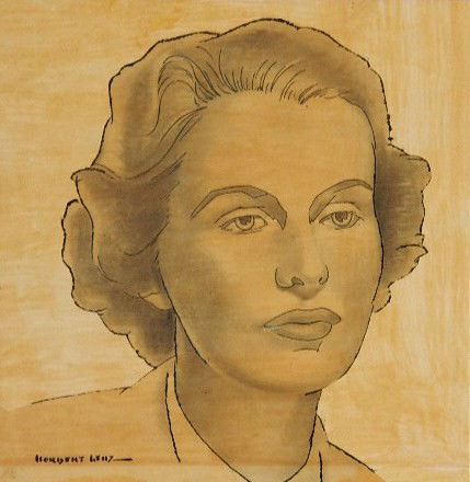 Norbert Lenz pen and ink and charcoal: Norbert Lenz- ''Michelle''- pen and ink and charcoal on cardboard, signed Norbert Lenz- lower left. 9 1/2 x 9 3/8'' Exhibited: All-Ohio Graphics and Photography Biennial.