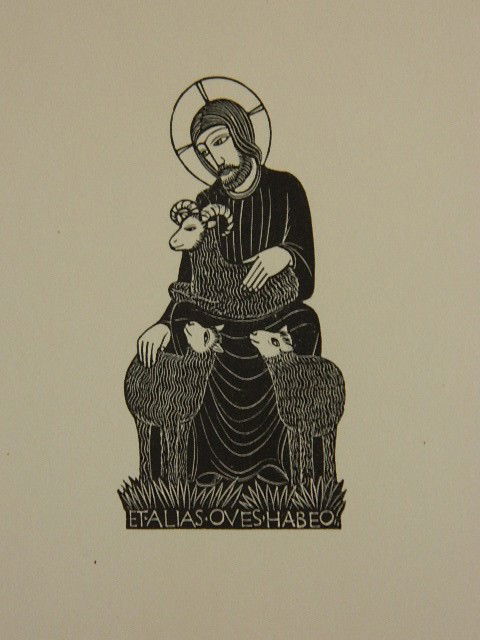 Eric Gill wood engraving: Eric Gill- ''The Good Shepherd'' (Physick 397)- wood engraving, 1926, Cleverdon edition of 480, printed on a full sheet of cream wove paper, very good condition. After a carving relief as Highbury Cha