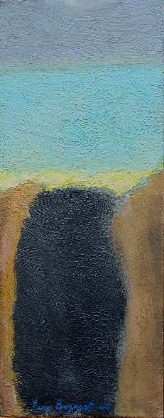 Piere Bogart oil: Pierre Bogart- Landscape- oil on panel, 1960, signed Pierre Bogart lower right, framed. 6 x 2 1/2'' Provenance: Lockwood Thompson