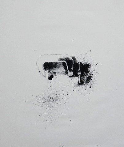 Jim Dine lithograph: Jim Dine- ''C-Clamp''- lithograph, 1973, signed and annotated '# P/P 10/10' in pencil, from the portfolio ''Ten Winter Tools'', minor handling creases otherwise very good condition. 27 1/2 x 21 1/2'' 
