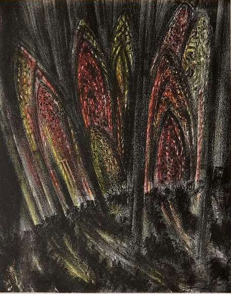 Richard Florsheim lithograph: Richard Florsheim- ''Cathedral'' (Iacono 157)- lithograph in colors, 1964, signed and numbered 11/50 in pencil, very good condition. 17 5/8 x 13 15/16''