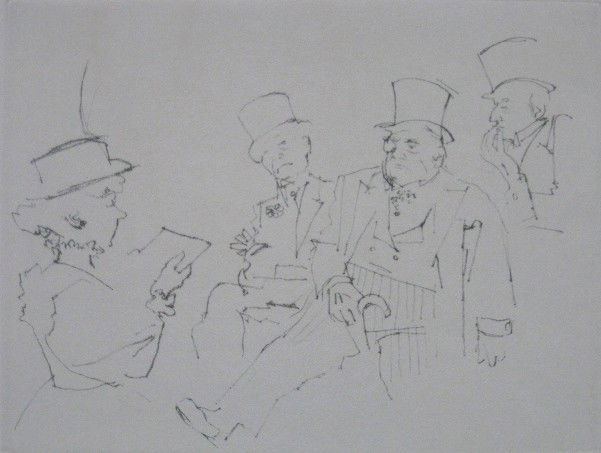 Jack Levine etching: Jack Levine- Untitled- etching, signed and numbered VIII/XLV in pencil, light struck. 8 3/4 x 11 1/2''