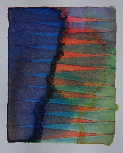 Peter Schuyff watercolor: Peter Schuyff- Untitled- watercolor on paper, 1990, signed, dated and annotated 'Rio' in pencil verso. 10 1/4 x 7''