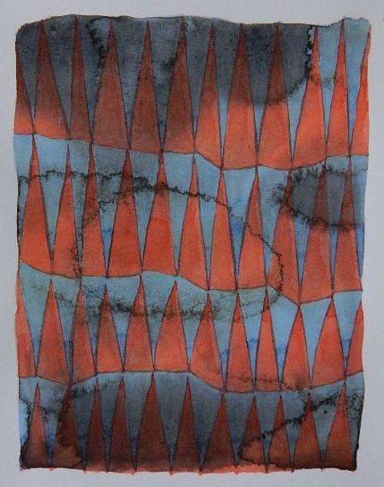 Peter Schuyff watercolor: Peter Schuyff- Untitled- watercolor on paper, 1991, signed and dated in pencil verso, very good condition. 16 x 12''