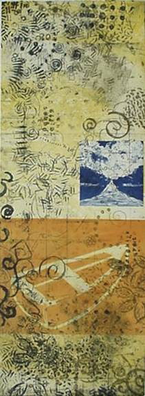 Cheryl Warrick etching: Cheryl Warrick- ''Peace Makes Plenty''- etching, soft ground, white ground, drypoint in colors on chine colle, 2008, edition of 25, signed, titled, dated and numbered in pencil, The Print Club of Clev