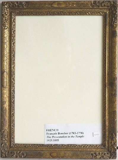 Hand carved gilded frame with floral motif: Hand carved gilded frame with floral motif, heavily soiled, small losses to raised areas of moulding. int 18 1/4 x 12 1/2 ext 22 1/4 x 16 1/2 x 1 1/4''