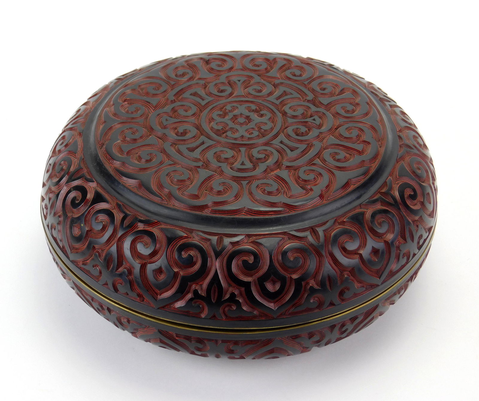 Chinese cinnabar circular storage box (1 of 5)