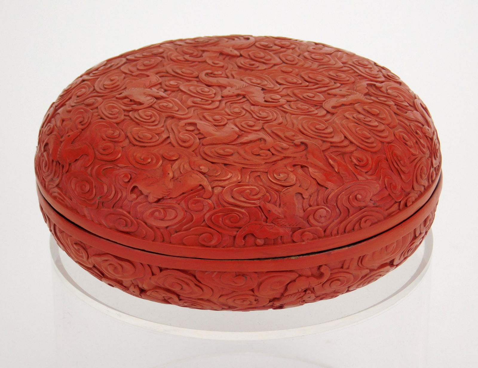Chinese cinnabar circular box (1 of 5)