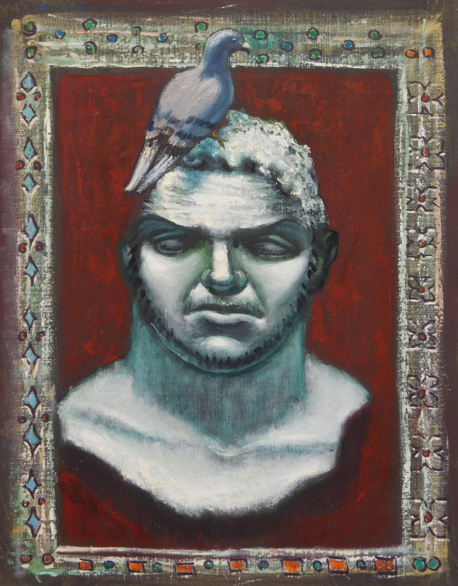 Albert Pels oil: Albert Pels (American 1910-1998) An Ancient Sculpture oil on canvas, signed Pels lower right and titled verso, good condition. 18 1/2 x 14 1/4''