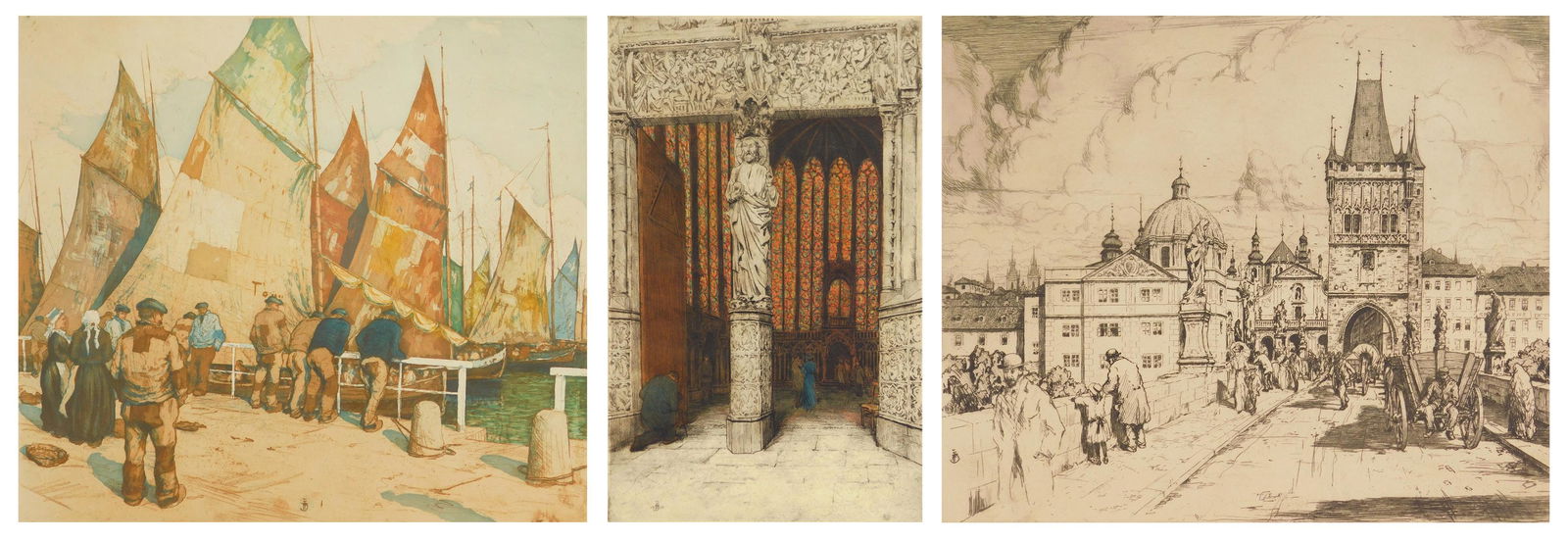 3 Tavik F. Simon etchings (1 of 11)